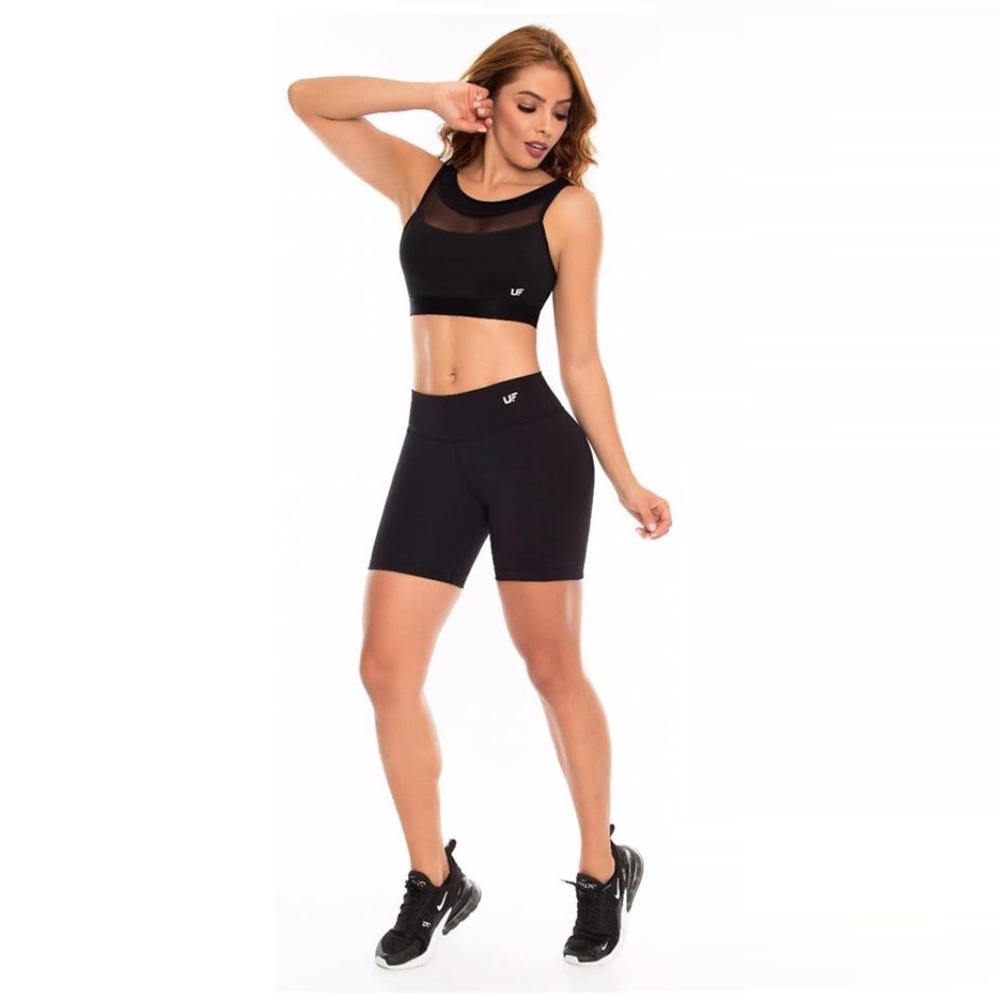 High-Neck Mesh Sports Bra